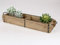 Holz Pflanzkasten mit 2 Fächern rustikal groß 58x15cm Antiklook Metallgriffe