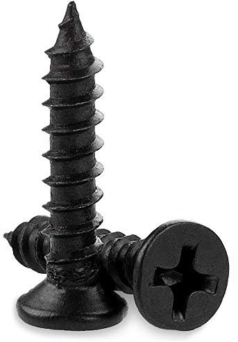 STARVAST 100pcs Phillips Modified Truss Head Wood Screws, Black Stainless Steel Self Tapping Screws (M4 x 25mm)