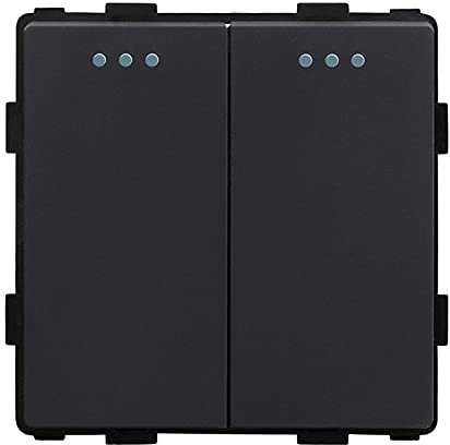 BSEED EU Standard 2 Fach 1 Weg Lichtschalter 86mm*86mm Schwarz