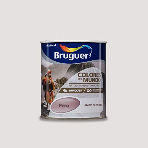 Bruguer Colores del Mundo Pintura para paredes monocapa Perú Matiz de Piedra 750 ml