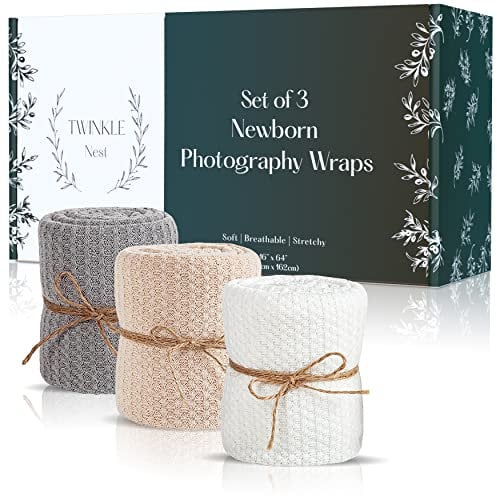 Twinkle Nest Baby Wrap: Newborn Photography Wrap. Baby Photoshoot Prop for Boy or Girl. Baby Swaddle Wrap and Receiving Blanket for Newborn Photography Props. Baby Photo Props