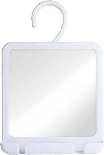 Mirrorvana Duschspiegel Antibeschlag zum Aufhängen – Rasierspiegel Dusche mit Rasierhalterung, Spiegel Dusch Beschlagfrei für Bad (Plastik, 20 x 18 cm)