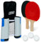 ZENO Portable Table Tennis Set | Ping Pong Set | 2 Premium Table Tennis Bats, All-in-One Kit with Retractable Table Tennis Net, 3 Ping Pong Balls & Storage Case | Great Gift Idea | Indoor/Outdoor Game
