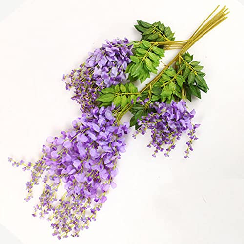 12er Pack Seide Künstliche Efeu Blätter Gefälschte Blumen Girlanden Hängen Für Zuhause Küche Garten Büro Party Hochzeit Wanddekoration-12pcs blau,L110CM