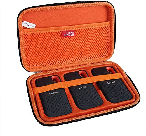 Hermitshell Hart Reise Fall für SanDisk Extreme Portable SSD 500GB/1TB/2TB/4TB Externe SSD (Gehäuse für 3 Festplatten)