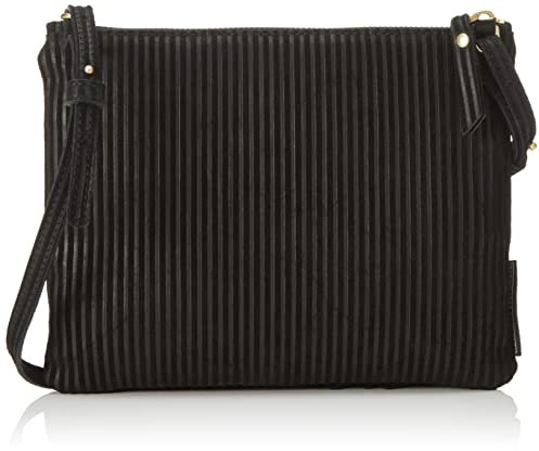 Fred de la Bretoniere Women's FRB0254 Crossbody Printed Suede Bag, Black