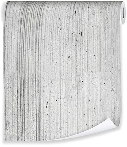 WallArena - Vlies Tapete Beton 10m - Tapeten für Wohnzimmer Schlafzimmer - Vliestapete Wandtapete - Tapete - Motivtapeten - Wand Dekoration - 3D Effekt- inkl. Kleister - Abstrakt grau