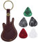 Joyzan Gitarren Plektrum Halter Etui, Guitar Picks Plektren aus PU Leder Schlüsselanhänger Tasche mit 5gitarrenplektren Gitarristen Celluloid Pick für Akustikgitarre E Gitarre Bass Ukulele Plectrum