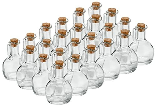 24x Glasflasche mit Korken 150ml kleine Flaschen zum befüllen Leere Glasflaschen Flasche Glas Likörflaschen Ostern Glasflasche Weihnachten Likör kleine Flaschen leer Öl Essig Glass bottle Fläschchen