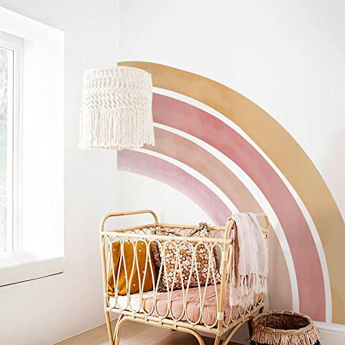 astrkiz Regenbogen Wandtattoo Groß 188x188cm, Selbstklebend Fabric Regenbogen Deko Vitalität Orange, Aquarell Wandsticker Wanddeko für Mädchen Kinderzimmer Schlafzimmer Wohnzimmer