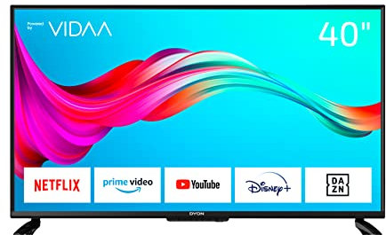 DYON Smart 40 VX 100 cm (40 Zoll) Fernseher (Full-HD Smart TV, HD Triple Tuner (DVB-C/-S2/-T2), App Store, Prime Video, Netflix, YouTube, DAZN, Disney+) [Mod. 2022], Schwarz