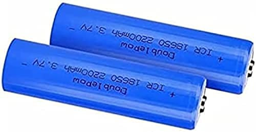 Batterie Rechargeable préchargée, Batterie Grande capacité 2200 mAh, Batterie Bouton 3,7 V pour Lampe de Poche, Sonnette, projecteur, Voitures Rc, etc. (2 pièces)