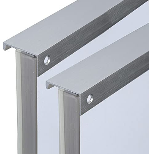 2 Stück unsichtbar Schrankgriffe Möbelgriff silber Versteckt SchubladenKnöpfe Modernes Türgriff Hinterschraubgriff für Schlafzimmer Küche Kleiderschrank Profilgriff (Länge 300mm)