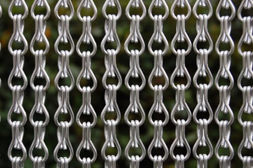 La Tenda Türvorhang XL ALUSAX 8 Raumteiler, Silber matt, 140 x 230 cm