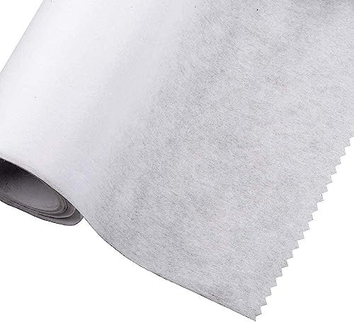 Iron On/Fusible Interfacing Fabric - Light Weight 75cm Wide - 1 Metre - White (Non-Woven)