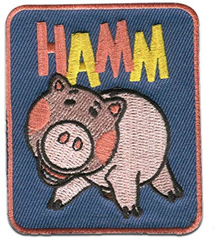 Comercial Mercera Disney © Toy Story 4 Hamm Disney/Pixar - Aufnäher, Bügelbild, Aufbügler, Applikationen, Patches, Flicken, Größe: 6,0 x 6,8 cm