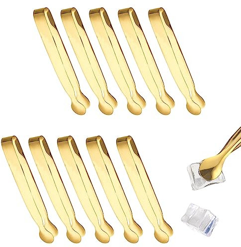 Trsnzul Pinzas para Azúcar 10 Piezas Alicates para Hielo Acero Inoxidable de Mini Pinza de Hielo Pinzas Hielo Pinzas de Acero Inoxidable Pinzas Azúcar de Hielo Pinzas para Hielo para Fiestas