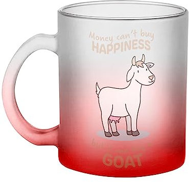Fabulous Mug en Verre Rouge - Goat - Money Can't Buy Happiness Animals Cute