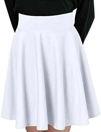 Rock Damen, mit Hose Drunter High Waist Sommer Schule Rock Tellerrock Große Größen Basic Baumwolle mit Taschen Minirock Tennisrock Vielseitige Kurz Sexy Faltenrock Rock
