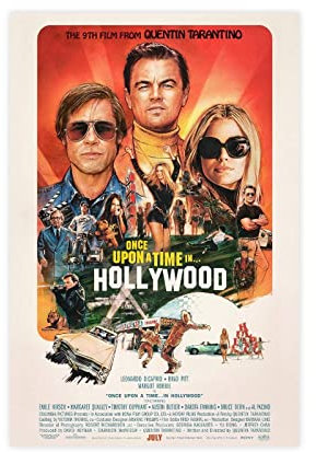 EMIGOS Leinwand-Poster mit Comedy-Dramen Once Upon A Time in Hollywood, Wandkunst, Dekor, Bild für Wohnzimmer, Schlafzimmer, Dekoration, ungerahmt, 30 x 45 cm