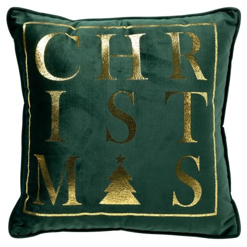 Dutch Decor Kissen Deko Grün Gold Samt Weihnachten 45x45 cm
