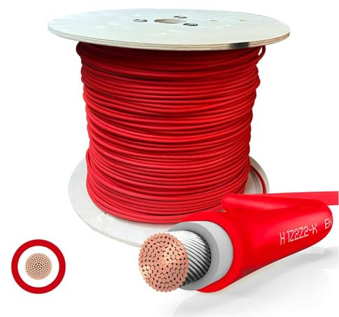 SOLARTRONICS Solarkabel Meterware 6mm² - 5 Meter - Solarleitung ROT - - erdverlegbar - Solar Kabel - Photovoltaik Kabel Verlängerung - Solarkabel - Made in Germany