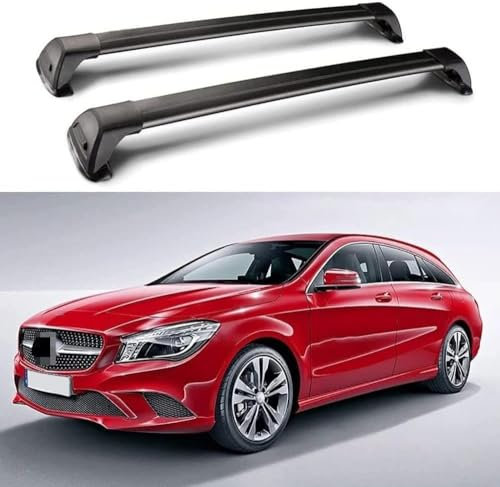 Dachträger Dachgepäckträger für Be-nz CLA Class X117 Shooting Brake Wagon 2015-2019, Verstellbare geschlossene Seitenschiene Aluminium Fahrradträger Dachboxen