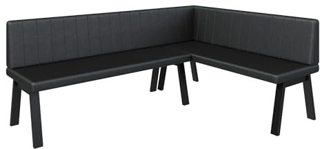 FURNISTAR Eckbank Akiko Metal A - Eckbankgruppe für Ihrem Esszimmer, Küche modern, Sitzecke, Essecke. Perfekt für Küche, Büro und Rezeption. Solide und Starke Verarbeitung. (196x142-Rechts-Soft11)