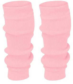 ANZEE Leg Warmers for Kids Stay Warm and Stylish, Kids's Knitted Ankle Warmers 80s Party Dance Sports Yoga Accessories & Ice Skating (Baby Pink.)