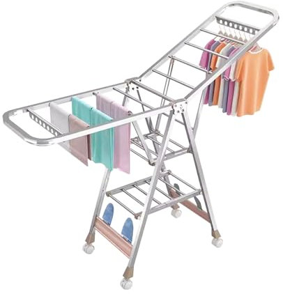 Ergocar Multifunktional Flügelförmige Kleidung Trocknungsregal, große Faltbare Kleidungsstange, geeignet zum Trocknen von Kleidung, Schuhen, Quilts, kann drinnen und draußen platziert Werden