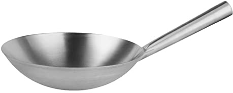 Pequeño wok redondo de acero inoxidable para cocina