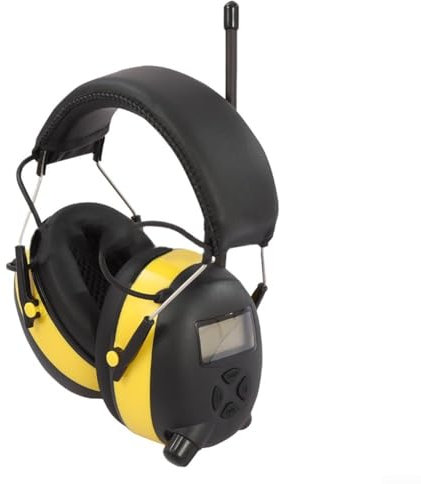Cuffie antirumore con radio digitale AM/FM, display LCD, archetto regolabile, massima riduzione del rumore