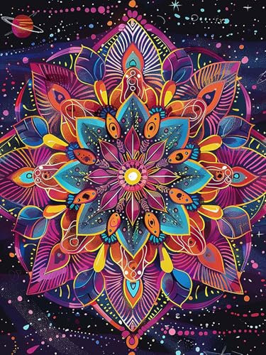 Yeerumo DIY Diamante Painting Accesorios Mandala Flor Juego Completo, Pintura 5D Pintura Diamante Imágenes Flor Cristal Bordado Punto de Cruz Hogar Dormitorio Oficina Decoración de Pared 30 x 40 cm