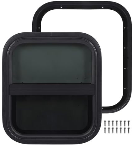 Finestra per Camper, Finestra per Verticale, Finestra per Scorrevole Oscurata, Finestra per Roulotte con Schermo per Camper, Impermeabile, 15,98x14 Pollici