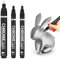 3Pcs Silver Metallic Marker Pens, Liquid Chrome Paint Markers, Gloss Mirror Marker, Oil-based Permanent Chrome Maker, Reflective Metallic Pen Markers for Repairing, Model Painting DIY Art Projects