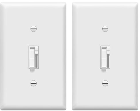 TG Toggle Dimmer Switch for LED, Single-Pole or 3-Way, White, 2 Pack