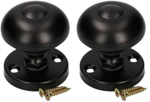 KOTARBAU® Bouton de porte Ø 55 mm - En métal - Différentes couleurs - Poignée de porte - Rosace fixe revêtue par pulvérisation (noir) (Lot de 2)