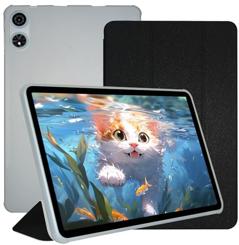 Haofun Hülle Kompatibel mit TECLAST T60 Plus/Odea A12, Multi-Winkel Ständer Cover, Schlanke Schutzhülle mit Auto Schlaf/Aufwach, Umfassender Schutz, Schwarz