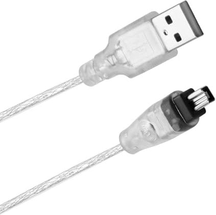 Câble Adaptateur USB mâle vers FireWire IEEE 1394 4 Broches, Cable IEEE 1394 vers USB, Câble iLink pour Sony DCR-TRV75E DV, Connecteur USB Type-A vers 1394, Câble IEEE 1394 à USB 1m