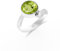 925 Sterling Silber Ring Natürlicher Peridot Stein Ring Vintage Boho Zarter Ring für Männer Frauen Statement Ring 10mm Rund Form Ring SH-SR14-P