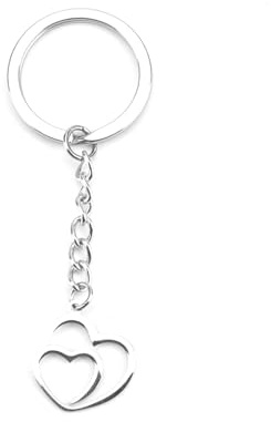 Schlüsselanhänger Aus Edelstahl Mit Doppeltem Herz-Anhänger, Kreatives Und Niedliches Design, Geschenk Für Frauen, Ideale Geschenke Für Freundinnen, Geburtstagsgeschenke Und Kleine Aufmerksamkeiten