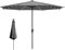Eulenke Sonnenschirm mit LED solar Ø 350 cm gartenschirm UV-Schutz Polyester Wasserabweisend und schmutzabweisend Groß Marktschirm für Garten, Balkon und Terrasse, ohne Ständer, Anthrazit