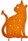 Ljevandria Katzen Rost Gartendeko für draußen Wetterfest Katze Metall Gartenstecker Frühlingsdeko Outdoor Rostige Edelrost Deko Garten Balkon Terrasse(30cm)