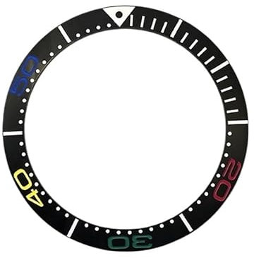 1 pieza de anillo de inserción de bisel de cerámica inclinable de 38 mm × 30,7 mm for caja de reloj SKX007 SKX009, piezas de anillos de bisel de caja de reloj de calibre NH35 NH36(NO.03)