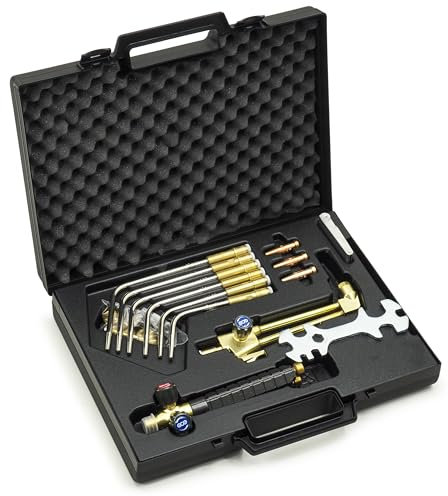 Gasbrenner Autogenschweißgerät Sauerstoff Schneidbrenner Set - GCE COMBI 1 Acetylen-Sauerstoff Brenner mit Hebelschneiddüse
