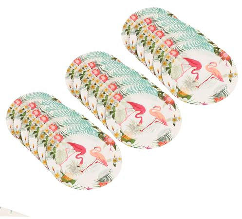 BESTYASH 18 Pcs Assiette en Carton Flamant Rose assiettes de service en papier assiette de service en papier assiette décorative de fête assiette ronde fournitures de fête