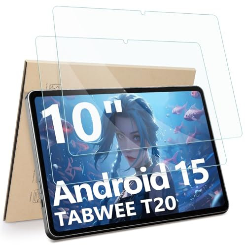 Hianjoo 2-pièces Film de protection Compatible pour TABWEE T20 10 pouces, Protection d'écran Compatible pour TABWEE T20 10'', Anti-rayures, Sans bulles, Dureté 9H