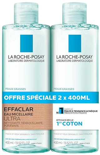 La Roche-Posay Effaclar Ultra Micellar Water for Oily Skin 400 ml – 2 Stück
