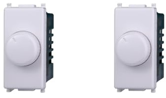 Elektronova Dimmer Regolatore Manopola 100W-1000W Bianco compatibile Vimar Plana Kit 2 Pezzi 1301