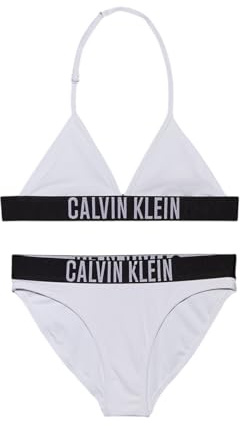 Calvin Klein Triangel-Bikini-Set für Mädchen, Ky0Ky00090, Schwimm-Tops, Weiß (Brilliant White), 14-16 Jahre